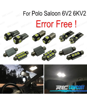 KIT COMPLETO DE 11 LAMPADAS LED INTERIOR PARA VOLKSWAGEN VW POLO CLµSICO SALOON 6V2 6KV2 95-02