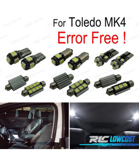 KIT COMPLETO 11 LAMPADAS LED INTERIOR PARA SEAT TOLEDO MK4 KG3 13-17