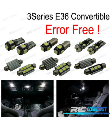 KIT COMPLETO 12 LAMPADAS LED INTERIOR PARA BMW SERIE 3 E36 CONVERTIBLE M3 318I 320I 325I 323I 328I 93-99