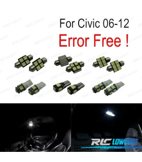 KIT COMPLETO 8 LAMPADAS LED INTERIOR PARA HONDA CIVIC 06-12