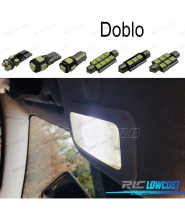 KIT COMPLETO 7 LAMPADAS LED INTERIOR PARA FIAT DOBLO 00-17
