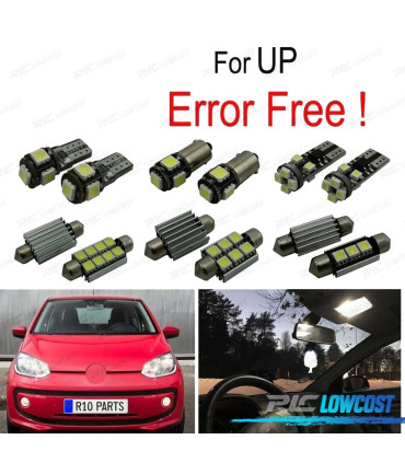KIT COMPLETO 8 LAMPADAS LED INTERIOR PARA VOLKSWAGEN VW UP 12-16