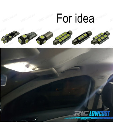 KIT COMPLETO 9 LAMPADAS LED INTERIOR PARA FIAT IDEA 03-12