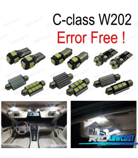 KIT COMPLETO DE 9 LAMPADAS LED INTERIOR PARA MERCEDES CLASE C W202 C220 C230 C280 C43 AMG 93-99