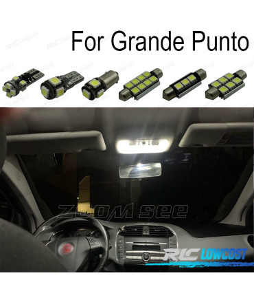 KIT COMPLETO 9 LAMPADAS LED INTERIOR PARA FIAT GRANDE PUNTO 199 05-12