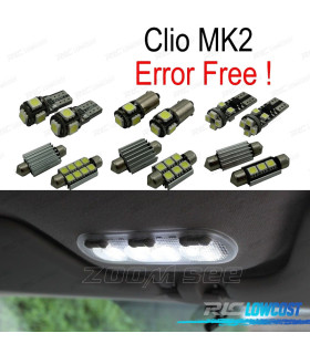 KIT COMPLETO 8 LAMPADAS LED INTERIOR PARA RENAULT CLIO 2 II MK2 98-05