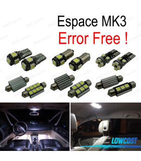 KIT COMPLETO 10 LAMPADAS LED INTERIOR PARA RENAULT ESPACE 3 III MK3 97-02