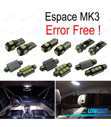 KIT COMPLETO 10 LAMPADAS LED INTERIOR PARA RENAULT ESPACE 3 III MK3 97-02