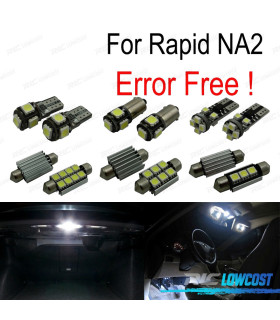 KIT COMPLETO DE 10 LAMPADAS LED INTERIOR PARA SKODA RAPID NA2 11-