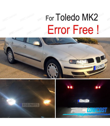KIT COMPLETO 4 LAMPADAS LED INTERIOR PARA SEAT TOLEDO MK2 1 M 1M2 99-04