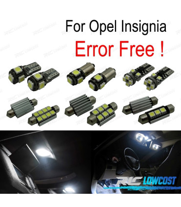KIT COMPLETO 12 LAMPADAS LED INTERIOR PARA OPEL INSIGNIA SEDAN BERLINA HTACHBACK 08-16