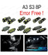 KIT COMPLETO 12 LAMPADAS LED INTERIOR PARA AUDI A3 S3 8 P 06-13