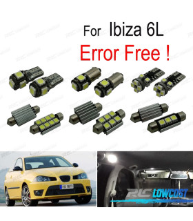 KIT COMPLETO 10 LAMPADAS LED INTERIOR PARA SEAT IBIZA MK4 MK IV 6L 02-08