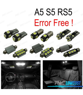 KIT COMPLETO 16 LAMPADAS LED INTERIOR PARA AUDI A5 S5 RS5 B8 08-15