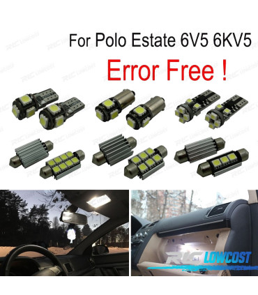 KIT COMPLETO 12 LAMPADAS LED INTERIOR PARA VOLKSWAGEN VW POLO ESTATE VARIANT 6V5 6KV5 97-02
