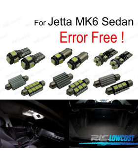 KIT COMPLETO 14 LAMPADAS LED INTERIOR PARA VOLKSWAGEN VW JETTA 6 MK6 MKVI SEDAN 11-18