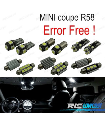 KIT COMPLETO 12 LAMPADAS LED INTERIOR PARA MINI COOPER COUPE R58 12-15