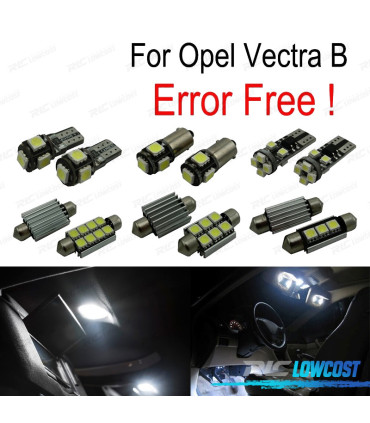 KIT 12 LÂMPADAS LED INTERIOR OPEL VECTRA B VAUXHALL HATCHBACK 95-02