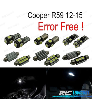 KIT COMPLETO 12 LAMPADAS LED INTERIOR PARA MINI COOPER ROADSTER R59 12-15