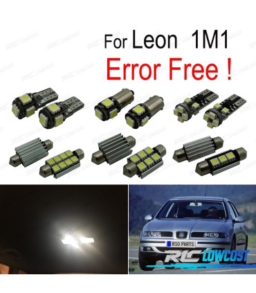 KIT COMPLETO 15 LAMPADAS LED INTERIOR PARA SEAT LEON 1 M 1 99-06