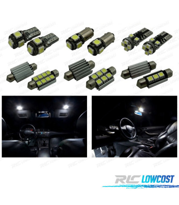 KIT 15 LAMPADAS LED INTERIOR PARA BMW E46 COUPE SEDAN 318I 325I 328I 330I M3 99-05