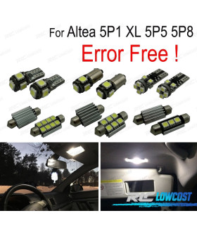 KIT COMPLETO 11 LAMPADAS LED INTERIOR PARA SEAT ALTEA 5 P 1 XL 5P5 5P8 04-15