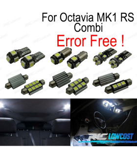 KIT COMPLETO DE 12 LAMPADAS LED INTERIOR PARA SKODA OCTAVIA 1 MK1 MK I RS COMBI 1U5 ESTATE WAGON 96-04