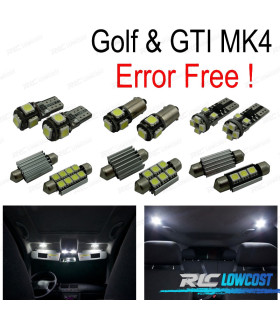 KIT COMPLETO DE 15 LAMPADAS LED INTERIOR PARA VOLKSWAGEN VW GTI GOLF 4 MK4 MKIV 99-05