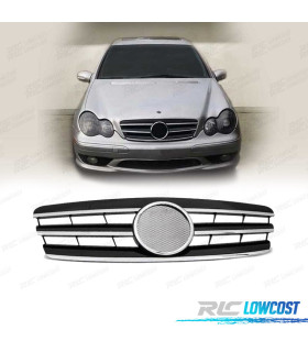 GRELHA MERCEDES C W203 00-07 SPORTLOOK CROMADA PRETA