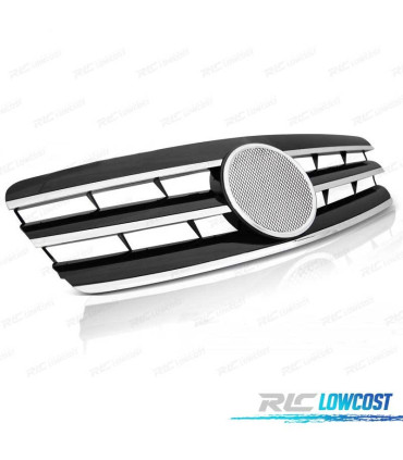 GRELHA MERCEDES C W203 00-07 SPORTLOOK CROMADA PRETA