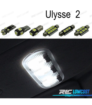 KIT COMPLETO 15 LAMPADAS LED INTERIOR PARA FIAT ULYSSE 2 MK2 179 03-11