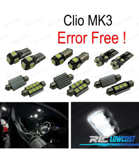 KIT COMPLETO 15 LAMPADAS LED INTERIOR PARA RENAULT CLIO III MK3. GRANDTOUR 06-12