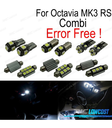 KIT COMPLETO 13 LAMPADAS LED INTERIOR PARA SKODA OCTAVIA 3 MK III RS COMBI 5E5 13-