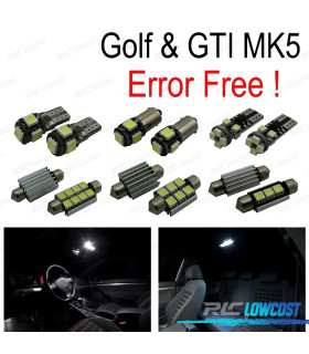 KIT COMPLETO 13 LAMPADAS LED INTERIOR PARA VOLKSWAGEN VW GTI GOLF 5 MK5 MKV 06-09