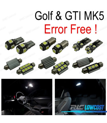 KIT COMPLETO 13 LAMPADAS LED INTERIOR PARA VOLKSWAGEN VW GTI GOLF 5 MK5 MKV 06-09