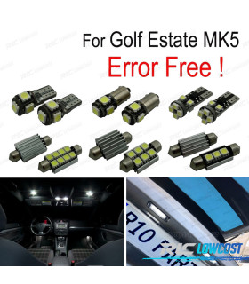 KIT COMPLETO 14 LAMPADAS LED INTERIOR PARA VOLKSWAGEN VW GOLF 5 ESTATE GOLF WAGON MK5 V 07-09