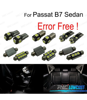 KIT COMPLETO 14 LAMPADAS LED INTERIOR PARA VOLKSWAGEN VW PASSAT B7 SEDAN 12-15