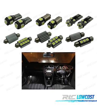 KIT 16 LAMPADAS LED INTERIOR PARA VOLKSWAGEN VW GOLF 5 GTI 06-09
