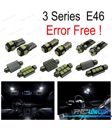 KIT COMPLETO 16 LAMPADAS LED INTERIOR PARA BMW E46 SEDAN COUPE 328I 330I 330XI 325CI 323CI 328CI 330CI M3 99-05