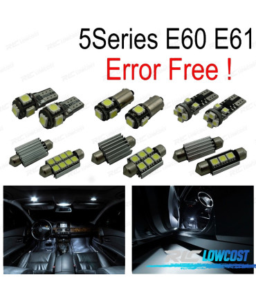 KIT COMPLETO 18 LAMPADAS LED INTERIOR PARA BMW E60 E61 M5 520I 523I 530I XDRIVE 520D 525D 535D 530D SEDAN TOURING 03-10