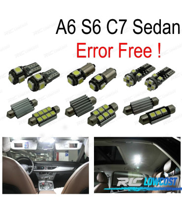 KIT COMPLETO 14 LAMPADAS LED INTERIOR AUDI A6 S6 RS6 C7 SEDAN 12-17