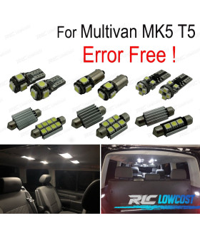 KIT COMPLETO 18 LAMPADAS LED INTERIOR PARA VOLKSWAGEN VW MULTIVAN MK5 T5 03-15