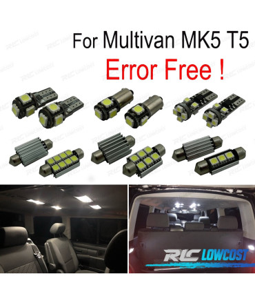 KIT COMPLETO 18 LAMPADAS LED INTERIOR PARA VOLKSWAGEN VW MULTIVAN MK5 T5 03-15