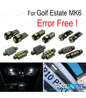 KIT COMPLETO 14 LAMPADAS LED INTERIOR PARA VOLKSWAGEN VW GOLF FINCA 6 GOLF CARRO VI MK6 10-13