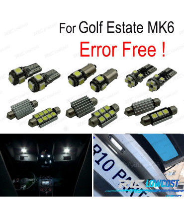 KIT COMPLETO 14 LAMPADAS LED INTERIOR PARA VOLKSWAGEN VW GOLF FINCA 6 GOLF CARRO VI MK6 10-13