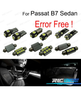KIT COMPLETO 16 LAMPADAS LED INTERIOR PARA VOLKSWAGEN VW PASSAT B7 SEDAN 12-15