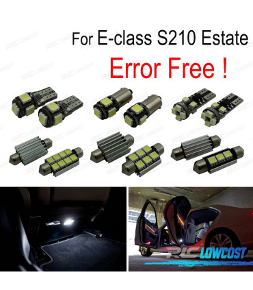 KIT COMPLETO 17 LAMPADAS LED INTERIOR PARA MERCEDES E CLASE S210 ESTATE WAGON E420 E320 95-01