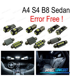 KIT COMPLETO 17 LAMPADAS LED INTERIOR PARA AUDI A4 S4 RS4 B8 QUATTRO SEDAN