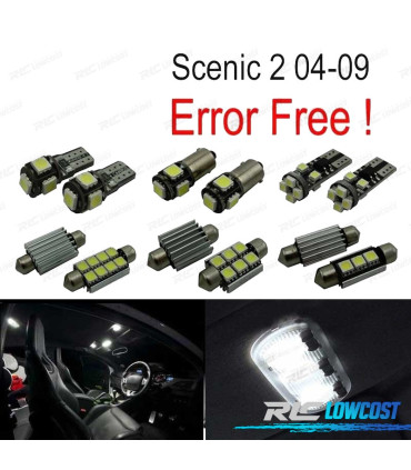 KIT COMPLETO 16 LAMPADAS LED INTERIOR PARA RENAULT SCENIC II 2 MK2 04-09