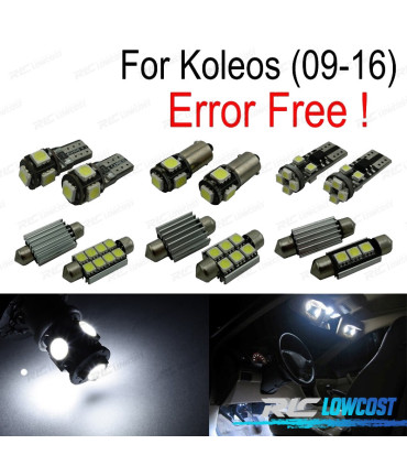 KIT COMPLETO 12 LAMPADAS LED INTERIOR PARA RENAULT KOLEOS 09-16